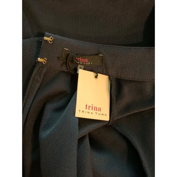 Trina Turk Navy Blue Short Sleeve Deep V-Neck Dress, Size 2 (US) NWT! - Picture 6 of 6